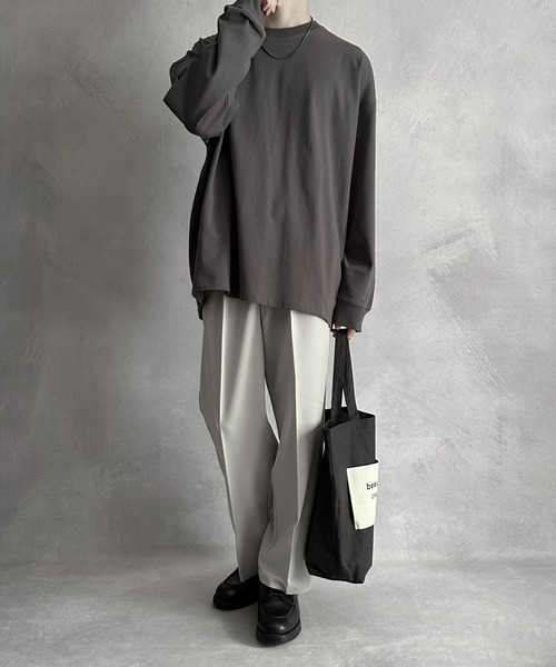 SERACE（セラス）の「【SERACE】Loose silhouette cotton long Tee / ルーズシルエットコットンロンT（Tシャツ/カットソー・メンズ・ブラック/アッシュブラウン/オフホワイト・L/M）」の19枚目の写真