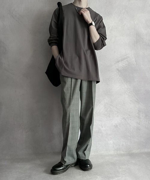 SERACE（セラス）の「【SERACE】Loose silhouette cotton long Tee / ルーズシルエットコットンロンT（Tシャツ/カットソー・メンズ・ブラック/アッシュブラウン/オフホワイト・L/M）」の20枚目の写真