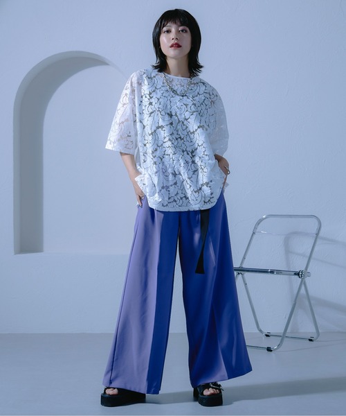 Ellno Loset(エルノロゼット)の「レースシアープルオーバー(Tシャツ/カットソー・メンズ・オフホワイト/ブラック・LARGE/MEDIUM/SMALL)」の5枚目の写真
