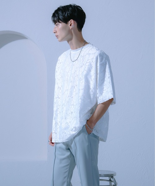 Ellno Loset(エルノロゼット)の「レースシアープルオーバー(Tシャツ/カットソー・メンズ・オフホワイト/ブラック・LARGE/MEDIUM/SMALL)」の9枚目の写真