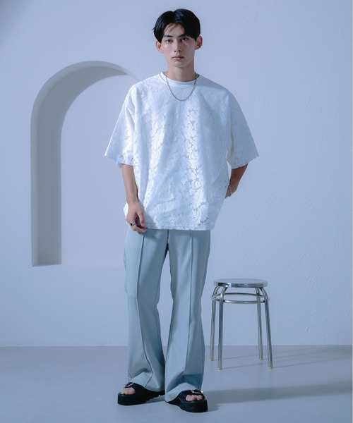 Ellno Loset(エルノロゼット)の「レースシアープルオーバー(Tシャツ/カットソー・メンズ・オフホワイト/ブラック・LARGE/MEDIUM/SMALL)」の11枚目の写真