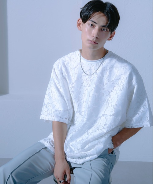 Ellno Loset(エルノロゼット)の「レースシアープルオーバー(Tシャツ/カットソー・メンズ・オフホワイト/ブラック・LARGE/MEDIUM/SMALL)」の12枚目の写真