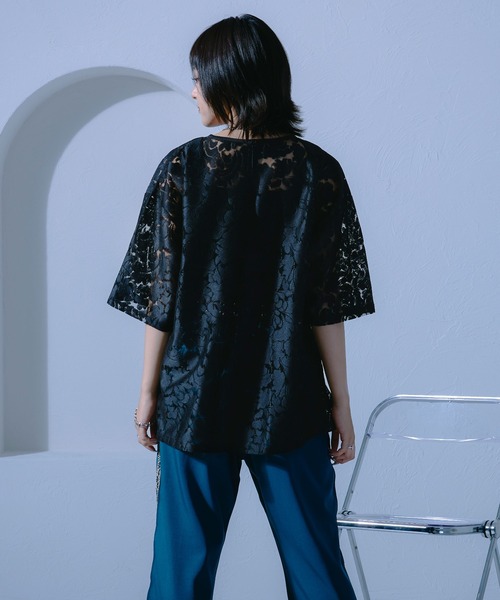 Ellno Loset(エルノロゼット)の「レースシアープルオーバー(Tシャツ/カットソー・メンズ・オフホワイト/ブラック・LARGE/MEDIUM/SMALL)」の16枚目の写真
