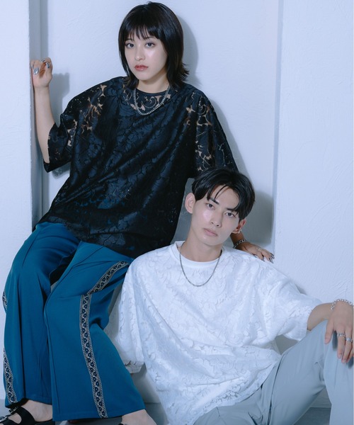 Ellno Loset(エルノロゼット)の「レースシアープルオーバー(Tシャツ/カットソー・メンズ・オフホワイト/ブラック・LARGE/MEDIUM/SMALL)」の13枚目の写真