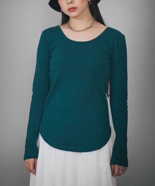 tシャツ 「カップ付き」BRA TOP BACK OPEN LS TEE レディース BABU-BU（バブーブ）の「<カップ付き>BRA TOP BACK OPEN LS TEE