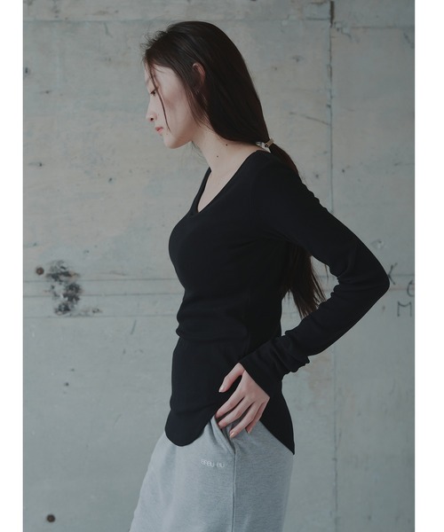 tシャツ 「カップ付き」BRA TOP BACK OPEN LS TEE レディース BABU-BU（バブーブ）の「<カップ付き>BRA TOP BACK OPEN LS TEE