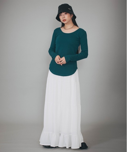 BABU-BU（バブーブ）の「<カップ付き>BRA TOP BACK OPEN LS TEE