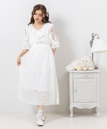 ショルダーレースモテフリルワンピース
