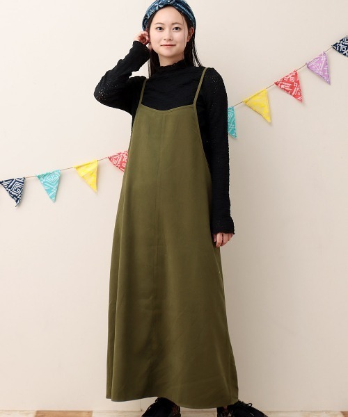 チチカカ(チチカカ)の「ピーチスキンキャミソールワンピース(ワンピース・レディース・ベージュ/ブルー/カーキ・FREE)」の6枚目の写真