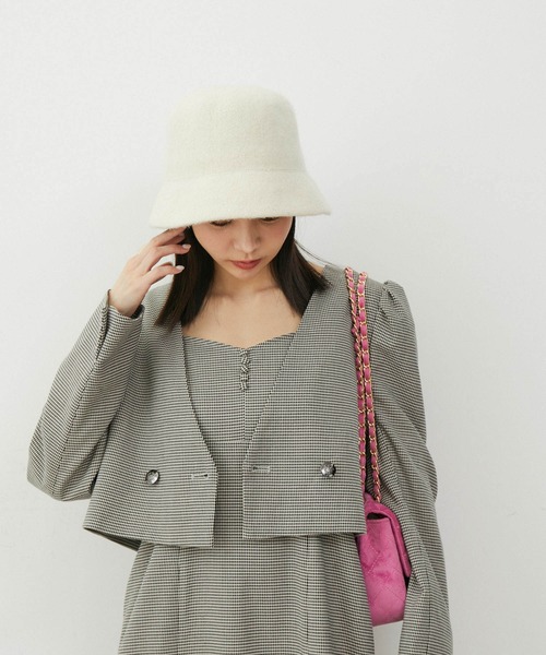 VIS（ビス）の「【セットアップ対応】タックショルダーショート丈ジャケット（ノーカラージャケット・レディース・ブラック/ブラック系その他・FREE）」の10枚目の写真