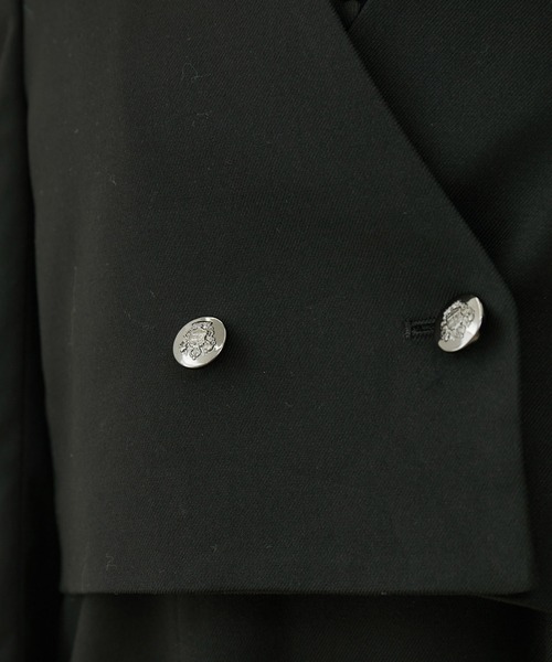 VIS（ビス）の「【セットアップ対応】タックショルダーショート丈ジャケット（ノーカラージャケット・レディース・ブラック/ブラック系その他・FREE）」の20枚目の写真