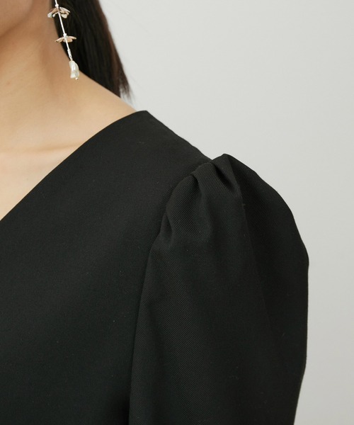 VIS（ビス）の「【セットアップ対応】タックショルダーショート丈ジャケット（ノーカラージャケット・レディース・ブラック/ブラック系その他・FREE）」の21枚目の写真