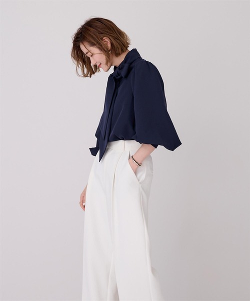 UR'S(ユアーズ)の「2wayボリュームスリーブボウタイブラウス(シャツ/ブラウス・レディース・ライトグリーン/ホワイト/ライトグレー/ブラック/ネイビー・S/L/M)」の12枚目の写真