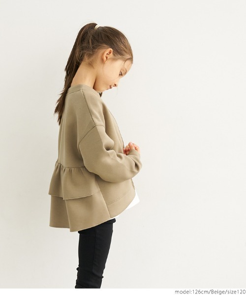 セール】キッズ ダンボールニットバック二段フリルZIPブルゾン