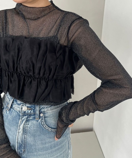 LOWRYS FARM(ローリーズファーム)の「シアースキンハイネックLS 980759(Tシャツ/カットソー・レディース・シルバー/アイボリー/ブラック系その他/グリーン/ベージュ/ブラック/その他1/その他2・FREE)」の4枚目の写真