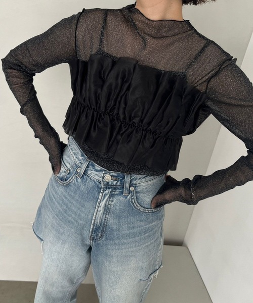 LOWRYS FARM(ローリーズファーム)の「シアースキンハイネックLS 980759(Tシャツ/カットソー・レディース・シルバー/アイボリー/ブラック系その他/グリーン/ベージュ/ブラック/その他1/その他2・FREE)」の13枚目の写真