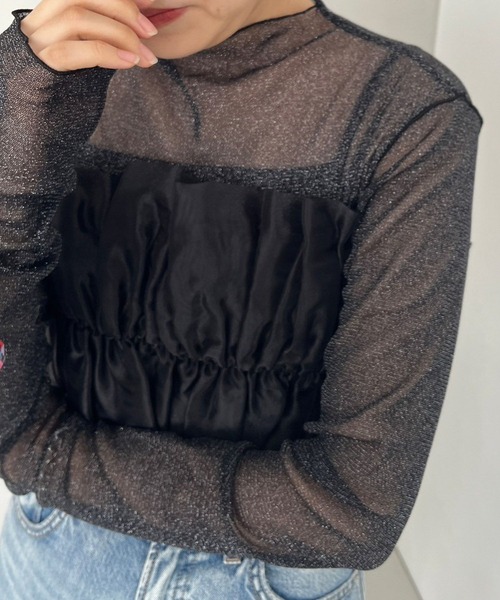 LOWRYS FARM(ローリーズファーム)の「シアースキンハイネックLS 980759(Tシャツ/カットソー・レディース・シルバー/アイボリー/ブラック系その他/グリーン/ベージュ/ブラック/その他1/その他2・FREE)」の15枚目の写真