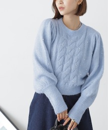 FREE'S MART | ◆パール付きケーブルショート丈ニット(ニット/セーター)