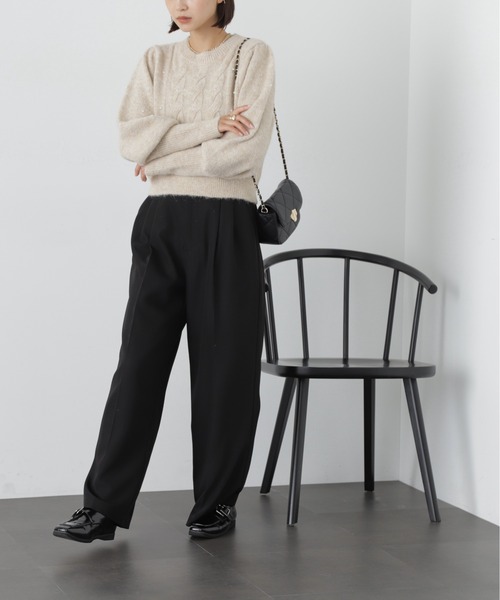 FREE'S MART（フリーズマート）の「◆パール付きケーブルショート丈ニット（ニット/セーター・レディース・グレー/ライトブルー/オフホワイト・FREE）」の16枚目の写真