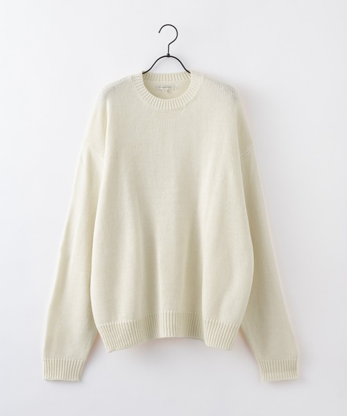 Anchor Smith（アンカー スミス）の「オーバーサイズウォッシャブル5ゲージクルーネックニット（ニット/セーター・メンズ・グレイッシュブルー/ピンク/アイボリー/ライトグレー/ブラウン/チャコール/グリーン系/ブラック/グレー/ダークブラウン・M/L）」の14枚目の写真