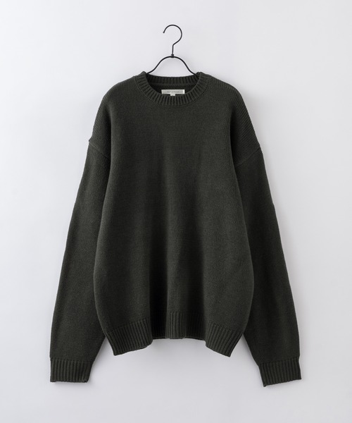 Anchor Smith（アンカー スミス）の「オーバーサイズウォッシャブル5ゲージクルーネックニット（ニット/セーター・メンズ・グレイッシュブルー/ピンク/アイボリー/ライトグレー/ブラウン/チャコール/グリーン系/ブラック/グレー/ダークブラウン・M/L）」の16枚目の写真