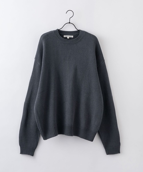 Anchor Smith（アンカー スミス）の「オーバーサイズウォッシャブル5ゲージクルーネックニット（ニット/セーター・メンズ・グレイッシュブルー/ピンク/アイボリー/ライトグレー/ブラウン/チャコール/グリーン系/ブラック/グレー/ダークブラウン・M/L）」の13枚目の写真