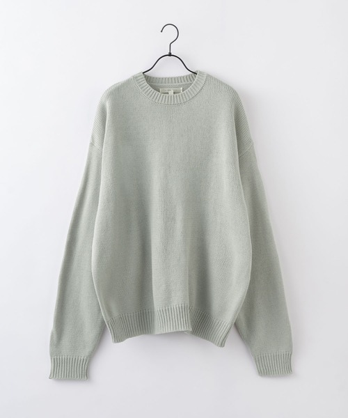 Anchor Smith（アンカー スミス）の「オーバーサイズウォッシャブル5ゲージクルーネックニット（ニット/セーター・メンズ・グレイッシュブルー/ピンク/アイボリー/ライトグレー/ブラウン/チャコール/グリーン系/ブラック/グレー/ダークブラウン・M/L）」の15枚目の写真