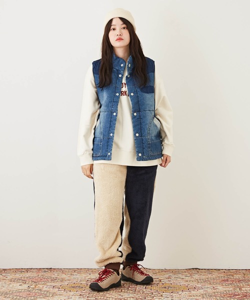 CUBE SUGAR（キューブシュガー）の「裏毛スウェットロゴプリントトレーナー（スウェット・レディース・マルチ/マスタード/ネイビー/ナチュラル/レッド・M）」の6枚目の写真