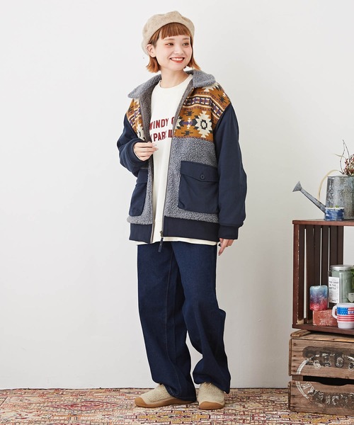 CUBE SUGAR（キューブシュガー）の「裏毛スウェットロゴプリントトレーナー（スウェット・レディース・マルチ/マスタード/ネイビー/ナチュラル/レッド・M）」の10枚目の写真