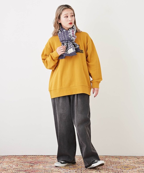 CUBE SUGAR（キューブシュガー）の「裏毛スウェットロゴプリントトレーナー（スウェット・レディース・マルチ/マスタード/ネイビー/ナチュラル/レッド・M）」の19枚目の写真