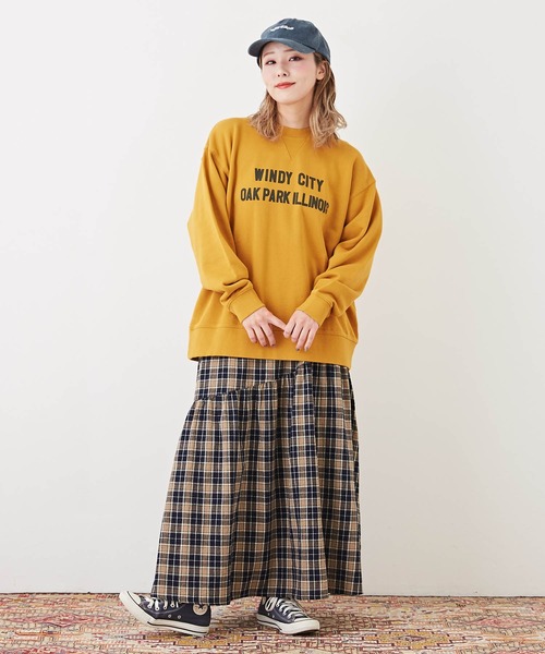 CUBE SUGAR（キューブシュガー）の「裏毛スウェットロゴプリントトレーナー（スウェット・レディース・マルチ/マスタード/ネイビー/ナチュラル/レッド・M）」の20枚目の写真