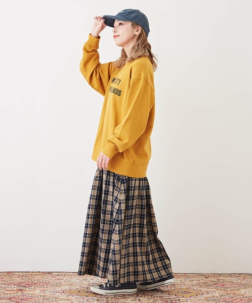 CUBE SUGAR（キューブシュガー）の「裏毛スウェットロゴプリントトレーナー（スウェット・レディース・マルチ/マスタード/ネイビー/ナチュラル/レッド・M）」の21枚目の写真