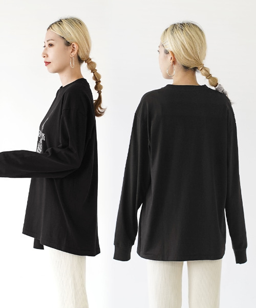 e-zakkamania stores(イーザッカマニアストアーズ)の「NEWYORK ロンTEE(Tシャツ/カットソー・レディース・ブラック/オフホワイト・M)」の9枚目の写真