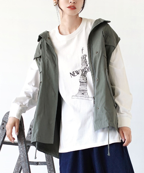 e-zakkamania stores(イーザッカマニアストアーズ)の「NEWYORK ロンTEE(Tシャツ/カットソー・レディース・ブラック/オフホワイト・M)」の4枚目の写真