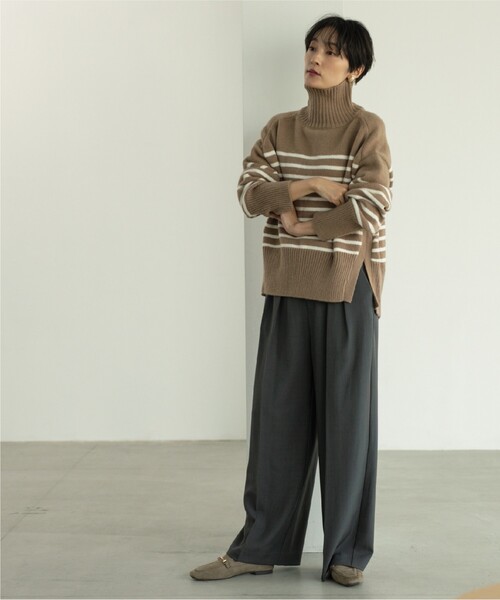 OPAQUE.CLIP（オペークドットクリップ）の「◆落ち感タックワイドストレートパンツ【洗濯機洗い可】（その他パンツ・レディース・ブラウン系その他/ダークグレー・42/40/36/38）」の18枚目の写真