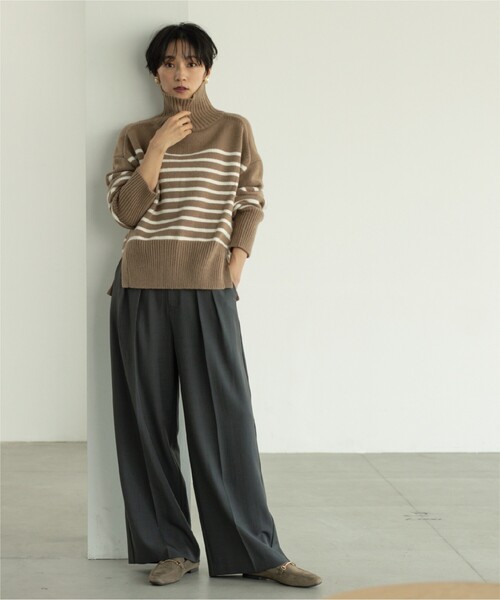 OPAQUE.CLIP（オペークドットクリップ）の「◆落ち感タックワイドストレートパンツ【洗濯機洗い可】（その他パンツ・レディース・ブラウン系その他/ダークグレー・42/40/36/38）」の20枚目の写真