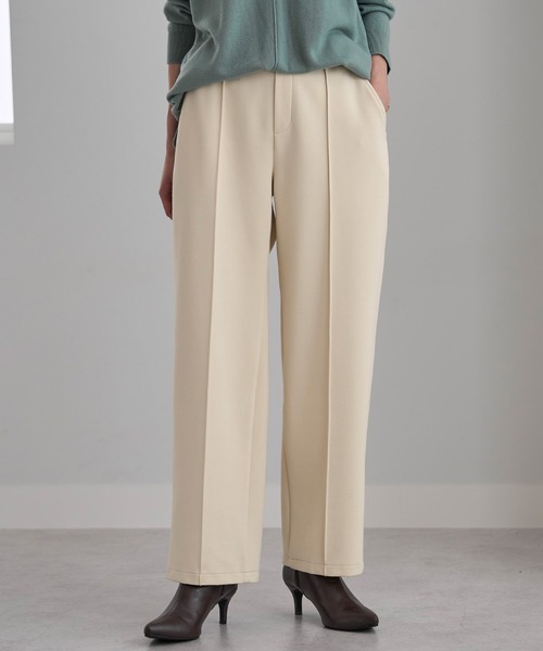 BELLUNA PLUS（ベルーナ）の「防風ストレッチ素材ワイドパンツ股下６５ｃｍ（その他パンツ・レディース・イエロー系その他/セージグリーン/チャコール/ブラック/オフホワイト・LARGE/MEDIUM/X-LARGE/SMALL）」の2枚目の写真