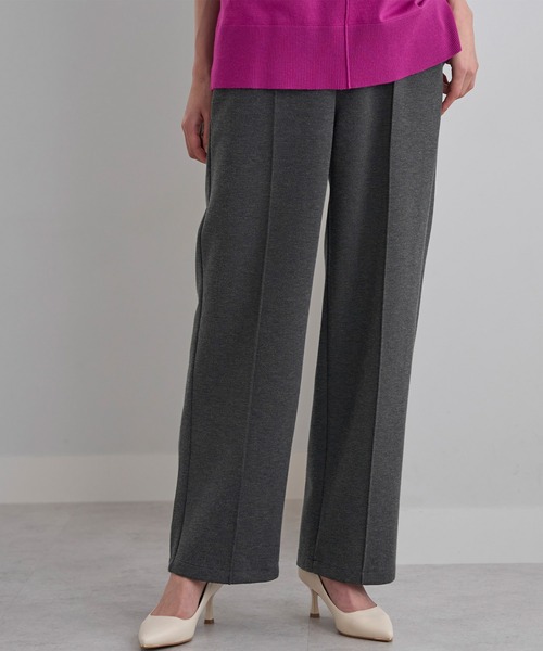 BELLUNA PLUS（ベルーナ）の「防風ストレッチ素材ワイドパンツ股下６５ｃｍ（その他パンツ・レディース・イエロー系その他/セージグリーン/チャコール/ブラック/オフホワイト・LARGE/MEDIUM/X-LARGE/SMALL）」の4枚目の写真