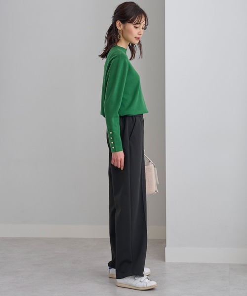 BELLUNA PLUS（ベルーナ）の「防風ストレッチ素材ワイドパンツ股下６５ｃｍ（その他パンツ・レディース・イエロー系その他/セージグリーン/チャコール/ブラック/オフホワイト・LARGE/MEDIUM/X-LARGE/SMALL）」の11枚目の写真