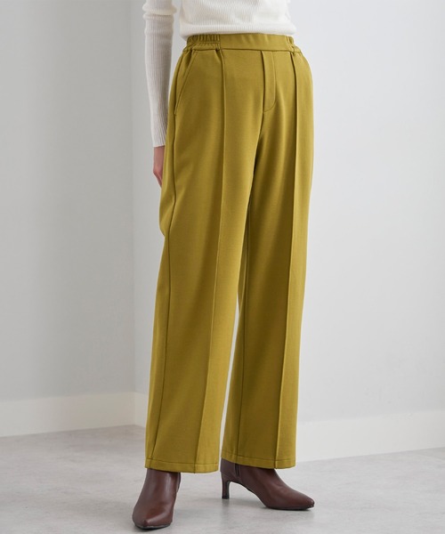 BELLUNA PLUS（ベルーナ）の「防風ストレッチ素材ワイドパンツ股下６５ｃｍ（その他パンツ・レディース・イエロー系その他/セージグリーン/チャコール/ブラック/オフホワイト・LARGE/MEDIUM/X-LARGE/SMALL）」の14枚目の写真