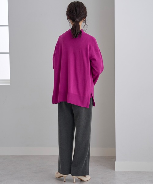 BELLUNA PLUS（ベルーナ）の「防風ストレッチ素材ワイドパンツ股下６５ｃｍ（その他パンツ・レディース・イエロー系その他/セージグリーン/チャコール/ブラック/オフホワイト・LARGE/MEDIUM/X-LARGE/SMALL）」の21枚目の写真