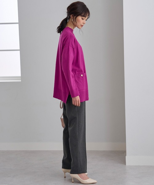 BELLUNA PLUS（ベルーナ）の「防風ストレッチ素材ワイドパンツ股下６５ｃｍ（その他パンツ・レディース・イエロー系その他/セージグリーン/チャコール/ブラック/オフホワイト・LARGE/MEDIUM/X-LARGE/SMALL）」の20枚目の写真