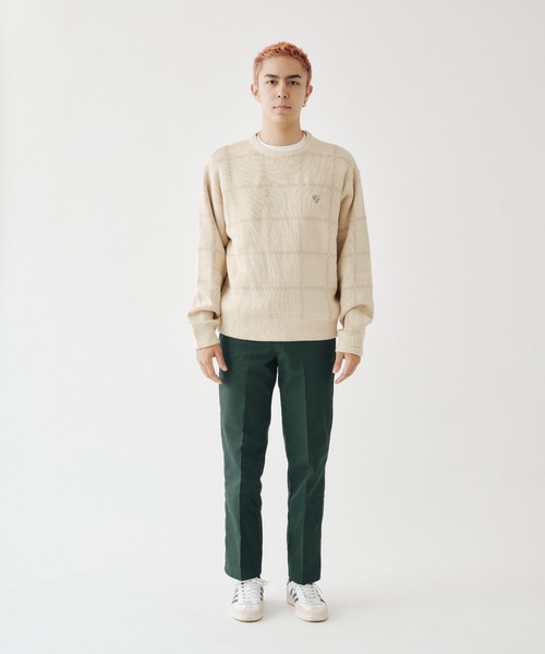FCMM(エフシーエムエム)の「【日本限定アイテム】CHECK KNIT SWEATER/チェックニットセーター(ニット/セーター・メンズ・ブラック/アイボリー/ネイビー・MEDIUM/LARGE)」の4枚目の写真
