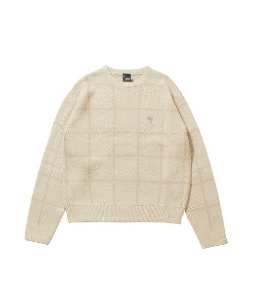 FCMM(エフシーエムエム)の「【日本限定アイテム】CHECK KNIT SWEATER/チェックニットセーター(ニット/セーター・メンズ・ブラック/アイボリー/ネイビー・MEDIUM/LARGE)」の6枚目の写真