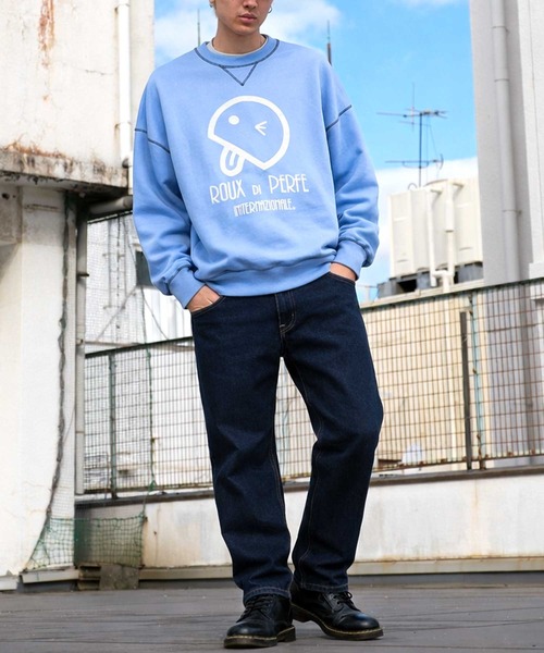 45R HERITAGE ブルマリンプリント ブルドッグ スウェット RAGEBLUE（レイジブルー） トレーナー スウェット 「chottokakuhito