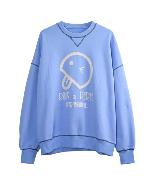 45R HERITAGE ブルマリンプリント ブルドッグ スウェット 45R富士アーチロゴプリント裏毛の908スウェット: WOMEN｜45R