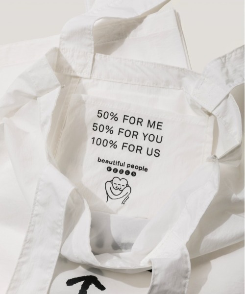 beautiful people(ビューティフルピープル)の「feels W shopping bag(エコバッグ/サブバッグ・レディース・ブラック/オフホワイト・FREE)」の6枚目の写真