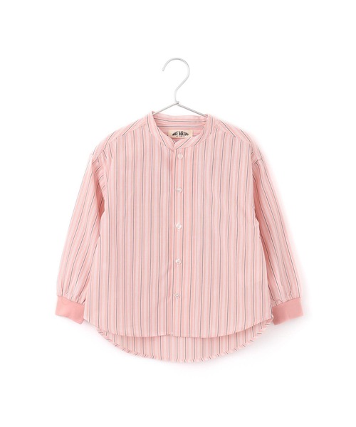 MAKE YOUR DAY(メイクユアデイ)の「バンドカラーシャツ■80~140cm(シャツ/ブラウス・キッズ・ピンク/ブラック/ベージュ/オフホワイト・100/110/90/120/80/140/130)」の1枚目の写真