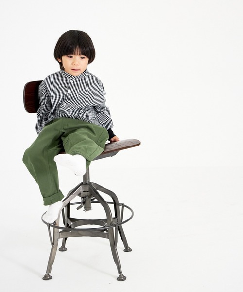 MAKE YOUR DAY(メイクユアデイ)の「バンドカラーシャツ■80~140cm(シャツ/ブラウス・キッズ・ピンク/ブラック/ベージュ/オフホワイト・100/110/90/120/80/140/130)」の14枚目の写真