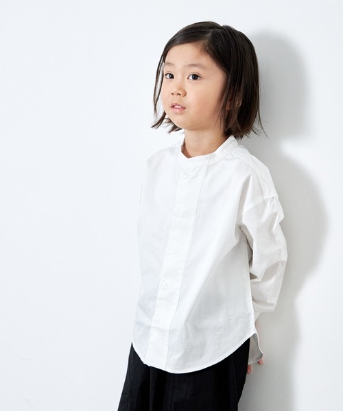 MAKE YOUR DAY(メイクユアデイ)の「バンドカラーシャツ■80~140cm(シャツ/ブラウス・キッズ・ピンク/ブラック/ベージュ/オフホワイト・100/110/90/120/80/140/130)」の10枚目の写真
